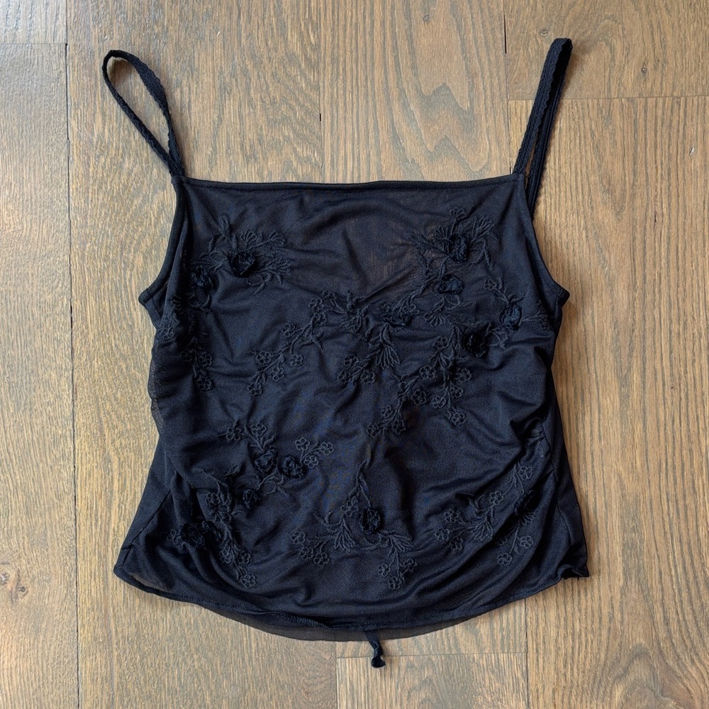 Elegant Black Embroidered Women's Top